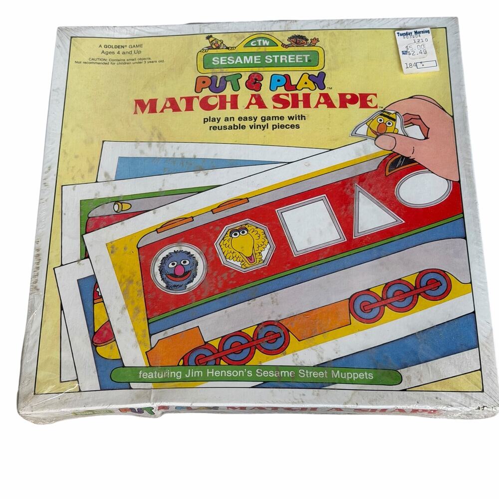 Vintage Sesame Street Matching Shapes Educational Game 1980s Muppets READ DSCRPT